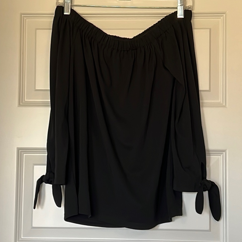 Ann Taylor off the shoulder top with tie detail